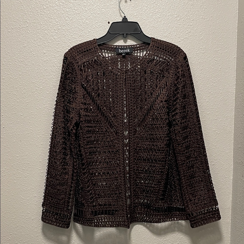Berek Women's Chocolate Brown Open
Weave Cardigan